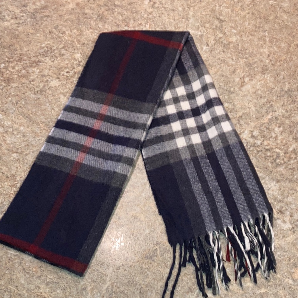 Casmink Blue Plaid Men’s Scarf